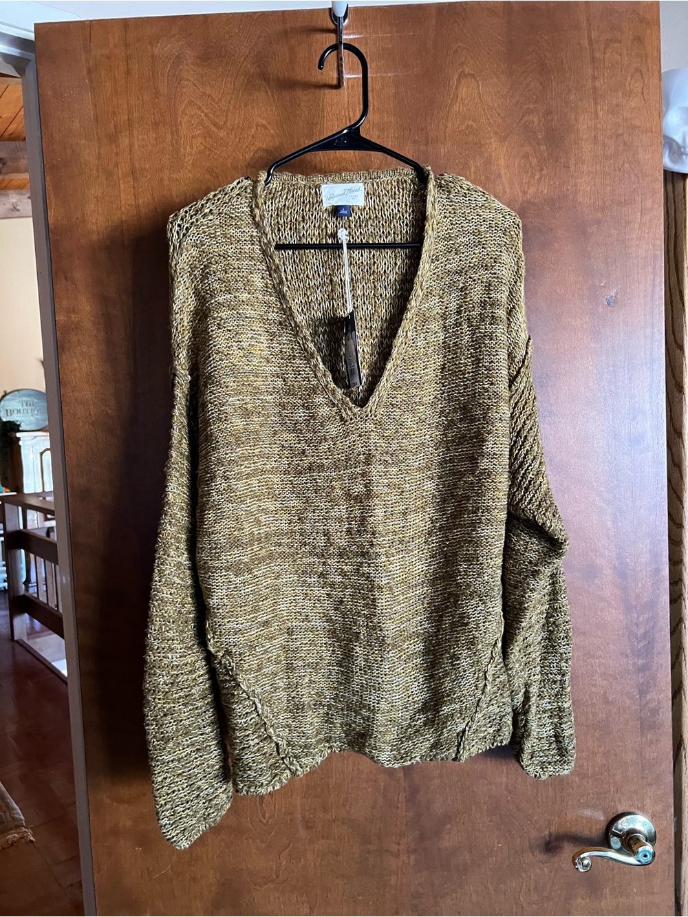 Universal Thread V-Neck Sweater in Mustard Gold